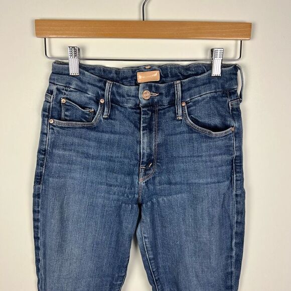 Mother Looker Ankle Fray Skinny Jeans in Girl Crush Raw Hem women’s size 27 - Picture 5 of 15